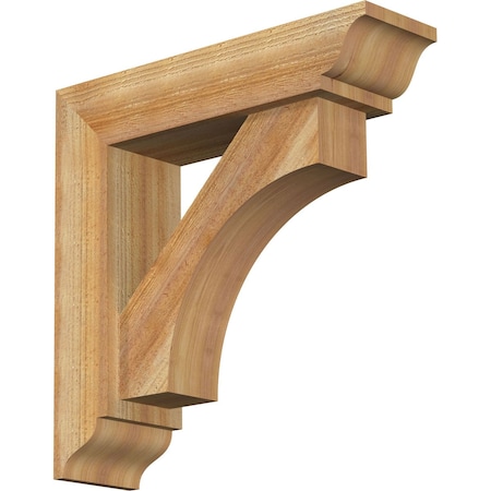 Ekena Millwork Westlake Traditional Rough Sawn Bracket w/ Offset Brace, Western Red Cedar, 6"W x 22"D x 22"H BKT0604X22X22WTL01RWR